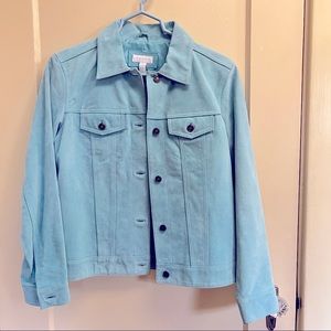 Charter Club Womens S Genuine Suede Leather Jean Jacket